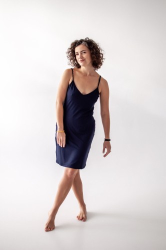 Bambusowa halka Forget-Me-Not in Navy Blue