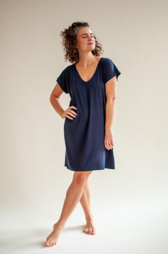 Bambusowa koszula nocna Lily in Navy Blue