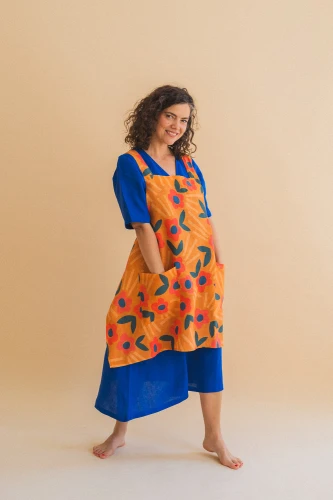 Lniany Fartuch Clover in Alice Yellow
